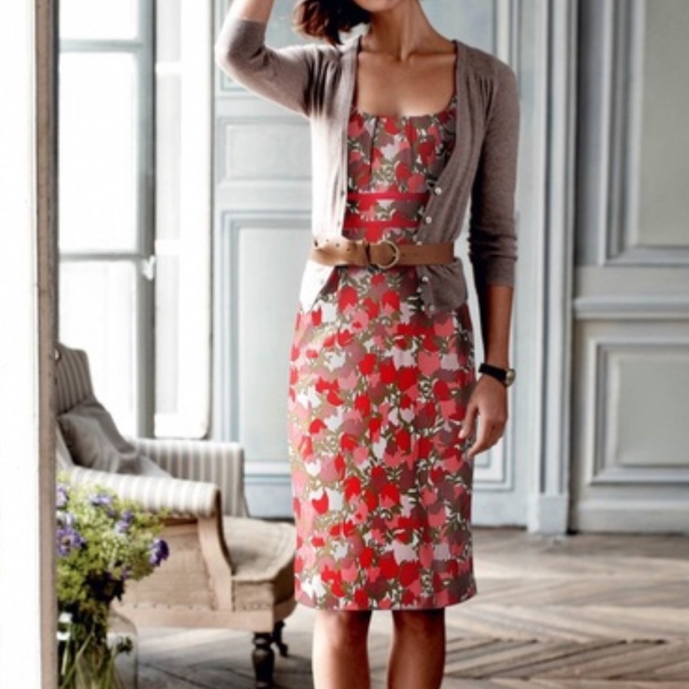 Boden Valentine Pink Tulip Print Dress